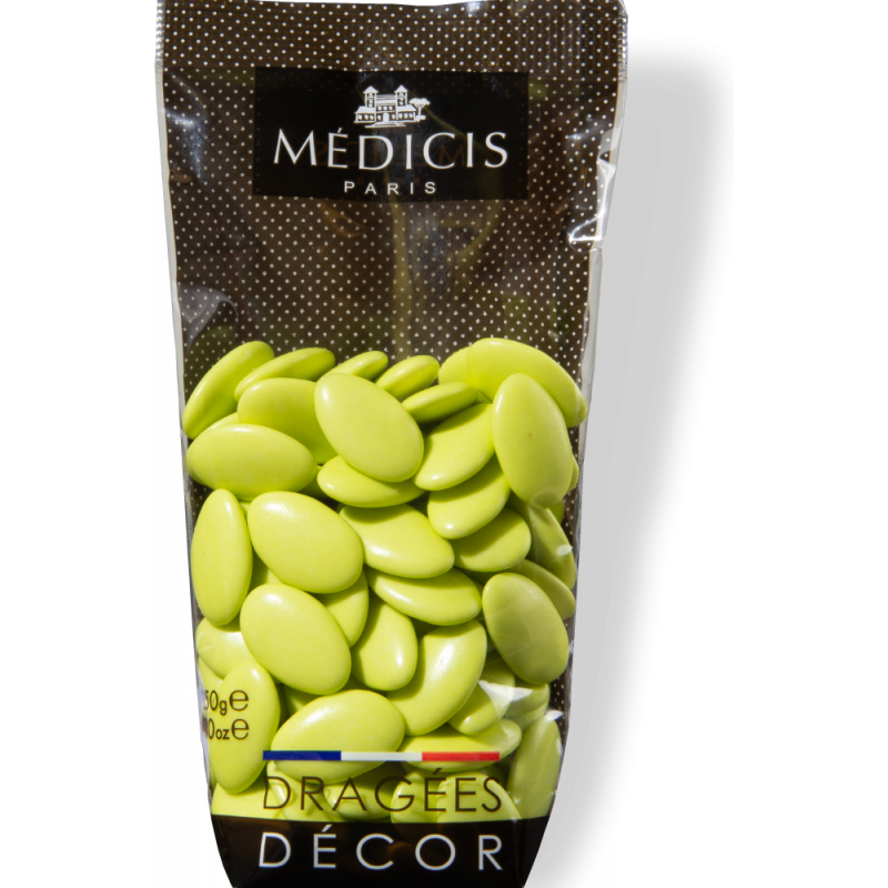 Dragées Décor Vert Anis chocolat Medicis 250g