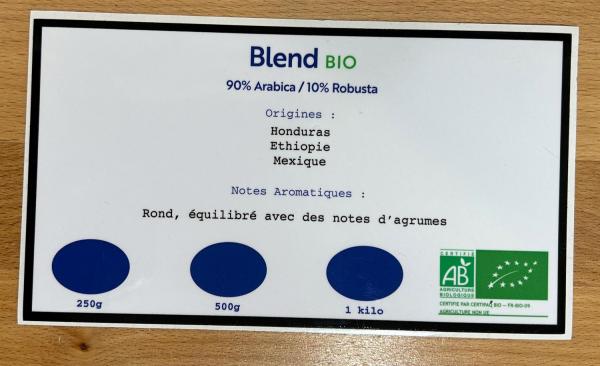 Café blend bio en grain - 250 gr