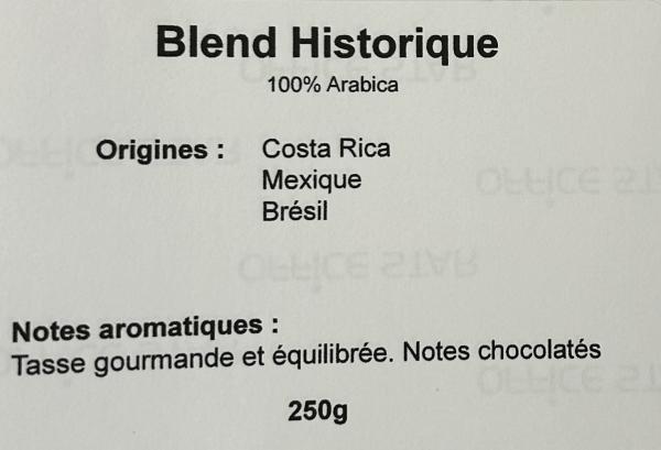 Café historique (origine Mexique, Costa Rica, Brésil) en grain - 250 gr