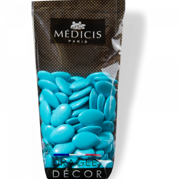 Dragées Décor Bleu Turquoise chocolat Medicis  250g