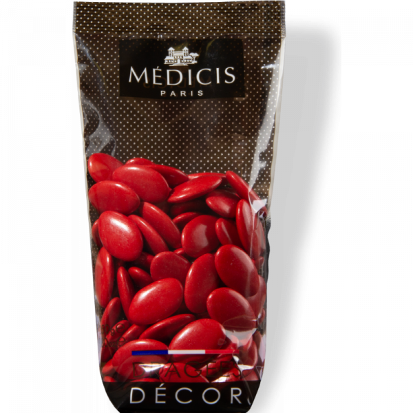 Dragées Décor rouge christmas chocolat Medicis  250g